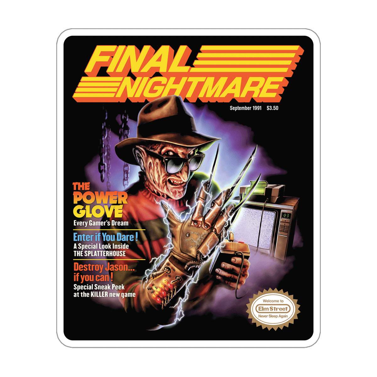 Final Nightmare Power Glove Sticker