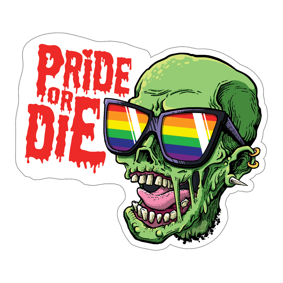 LGBT Pride or Die Zombie Sticker