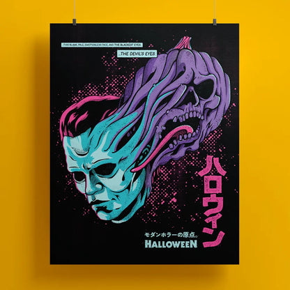 Retro Split-faced Halloween 11"x14" Print