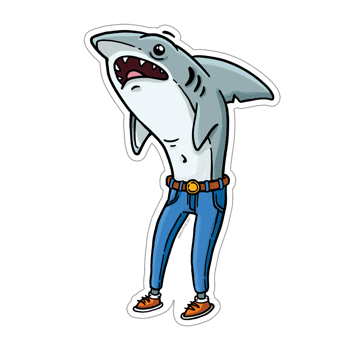Bruce the Shark in Jeans Sticker