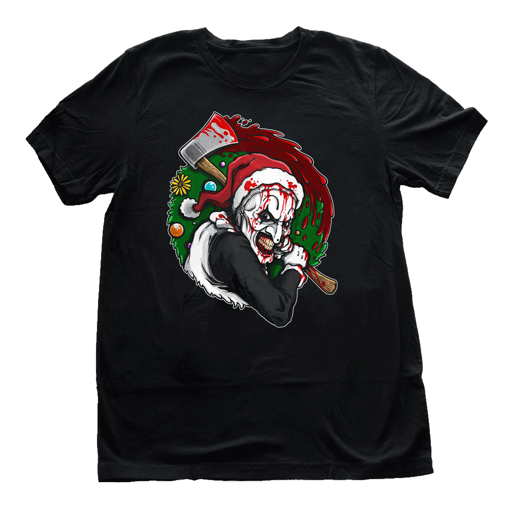 Art the Clown Christmas Wreath T-Shirt