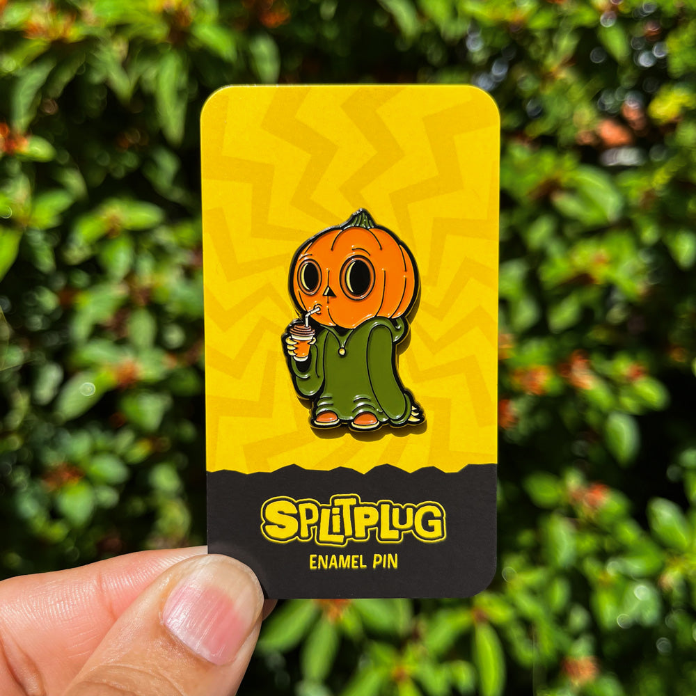 Lil' Pumpkin Person Latte Enamel Pin