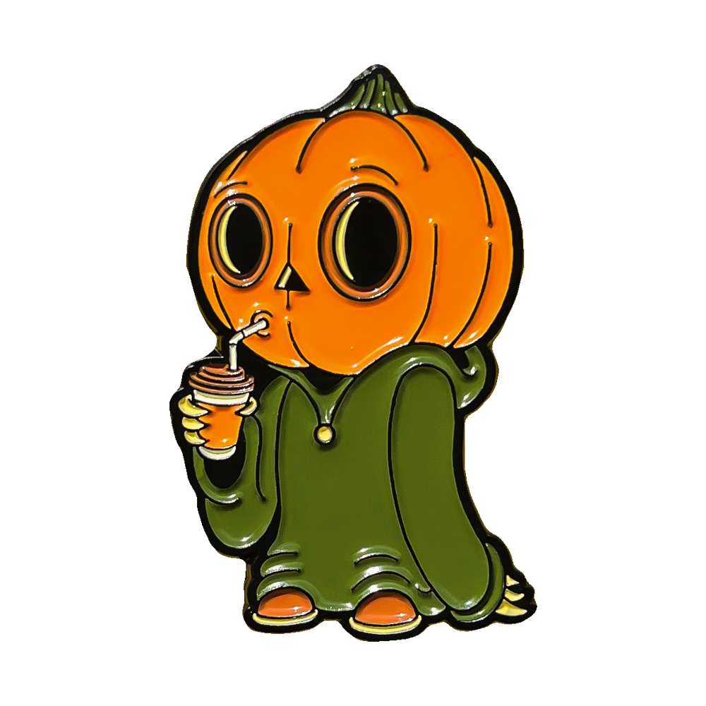 Lil' Pumpkin Person Latte Enamel Pin