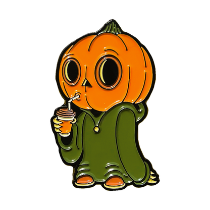 Lil' Pumpkin Person Latte Enamel Pin