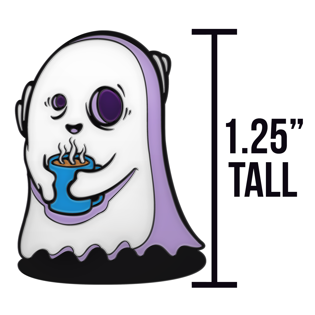 Joe the Coffee Ghost Enamel Pin