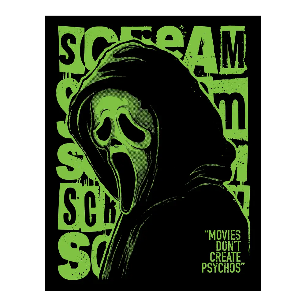 Movies Don't Create Psychos STAB Green 11"x14" Print