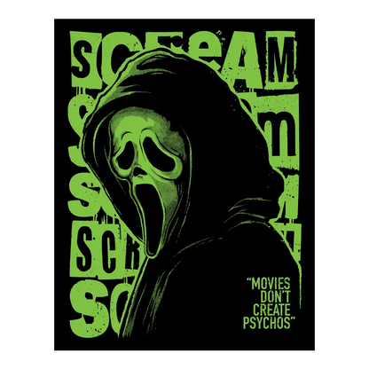 Movies Don't Create Psychos STAB Green 11"x14" Print