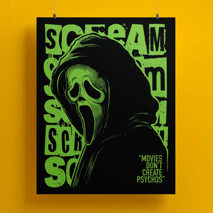 Movies Don't Create Psychos STAB Green 11"x14" Print