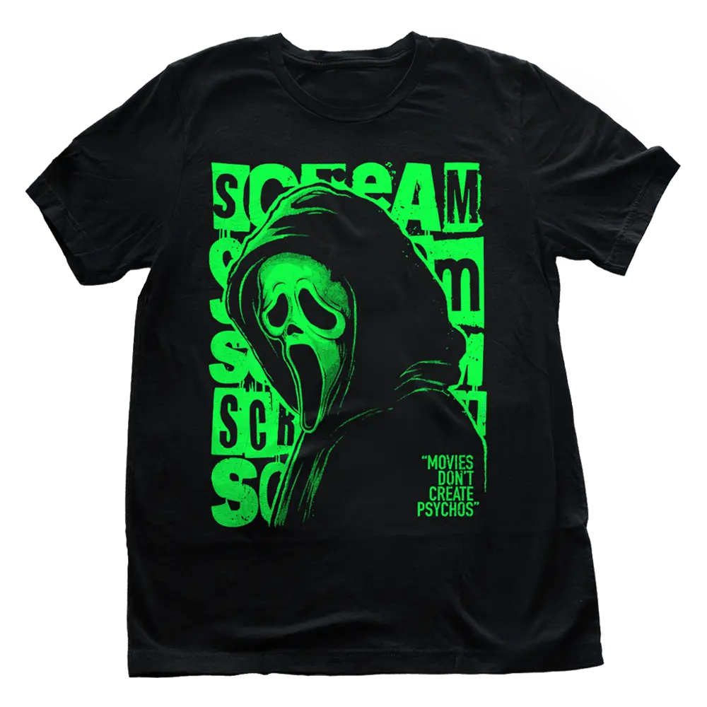 Movies Don't Create Psychos - Glow-in-the-Dark STAB Variant T-Shirt