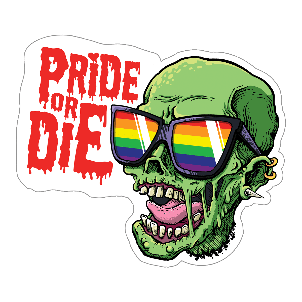 LGBTQIA+ Pride or Die Zombie Sticker