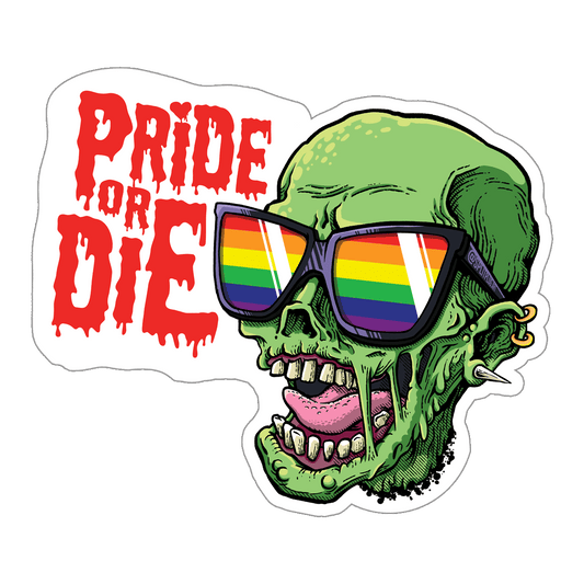 LGBT Pride or Die Zombie Sticker