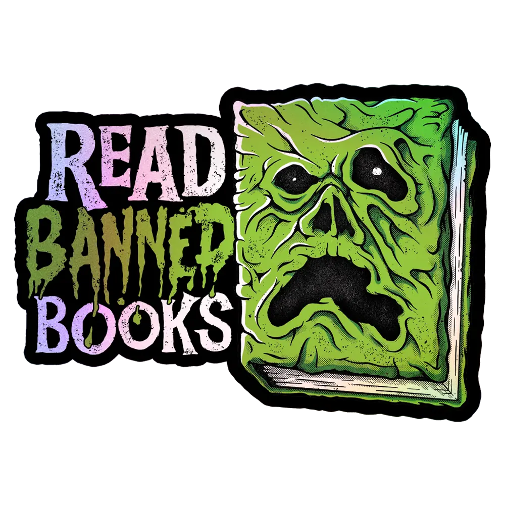 Necronomicon Read Banned Books Holographic Sticker