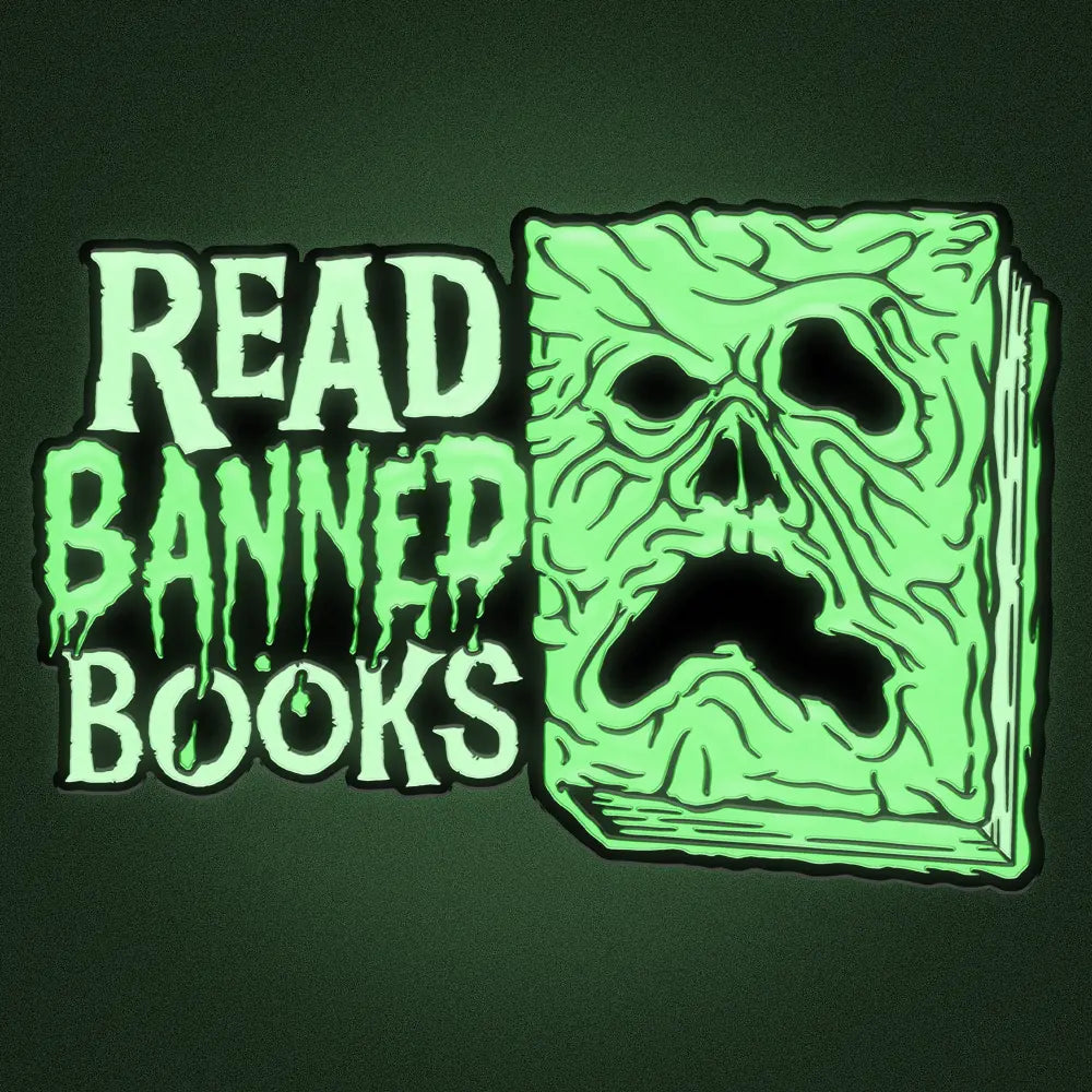 Necronomicon Read Banned Books Glow-in-the-Dark Enamel Pin